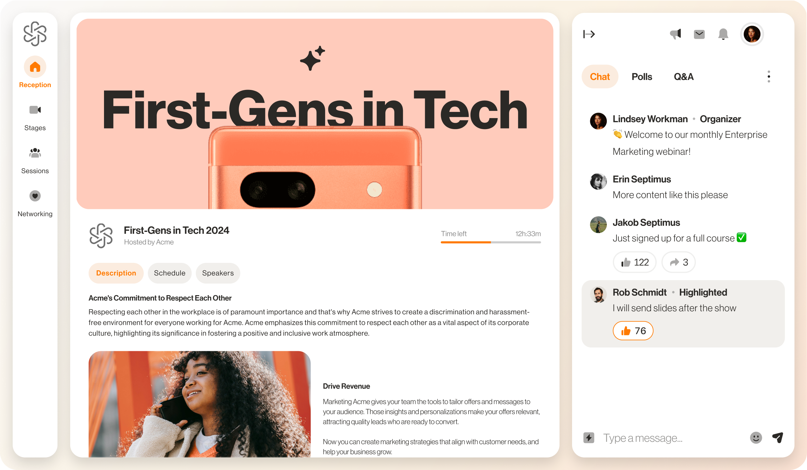 screenshot of RingCentral Events